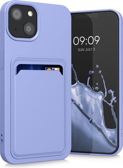 kwmobile telefoonhoesje geschikt voor Apple iPhone 13 - Hoesje met pasjeshouder - TPU case in lavendel