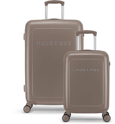 SUITSUIT Kofferset 2 delig - Reiskoffer groot - Handbagage koffer - Koffer set - Veilig TSA cijferslot - Reiskoffer set - Reiskoffer met wielen - Natura kofferset Plaza Taupe