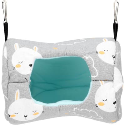 Four Seasons Canvas Grijze Hamster Hangmat Hanghuis Nest voor Chinchilla's Kleine HuisdierenGrijs Klein blue