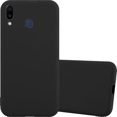 Cadorabo Hoesje geschikt voor Samsung Galaxy M20 in CANDY ZWART - Beschermhoes gemaakt van flexibel TPU silicone Case Cover