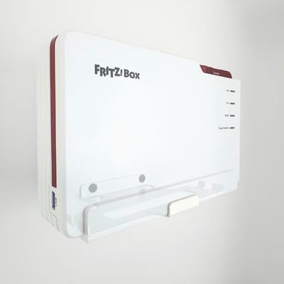 Router Wandhouder - Metaal Beugel - Ruimtebesparend Monteren - Optimale Luchtstroom - 22 x 13 x 2 cm - Wit