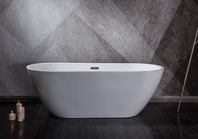 Design ligbad Lubana 150 - Wit - 150 x 75 x 56 cm - Vrijstaand - Acryl - Ovaal- 151250