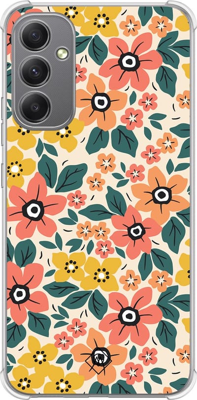 Casimoda® hoesje - Geschikt voor Samsung Galaxy A34 - Blossom - Shockproof case - Extra sterk - TPU/polycarbonaat - Multi, Transparant