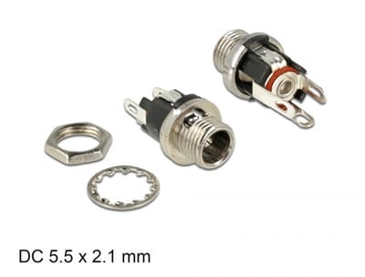 Delock 89910 Laagspannings-connector Bus, inbouw 5.5 mm 2.1 mm 1 stuk(s)