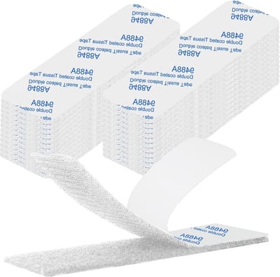 Extra sterke dubbelzijdige zelfklevende tape, herbruikbaar, 20 stuks, rechthoekige klittenband sluitingen, 3 x 10 cm, wit, ideaal voor knutselen en bevestigen