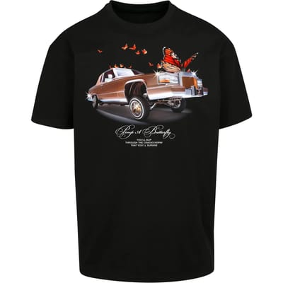 Mister Tee - Pimp A Butterfly Oversize Heren T-shirt - S - Zwart