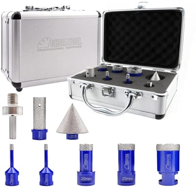 Diamant Boorkop Set voor Tegel, Graniet en Marmer - Inclusief Afschuining Bit en HEX Adapter