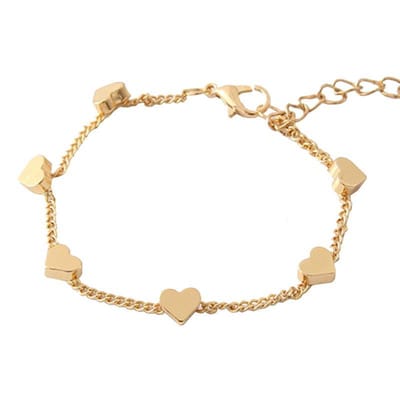 Joboly Sieraden armband hart hartjes heart liefde subtiel minimalistisch - Dames - Goudkleurig - 15 cm