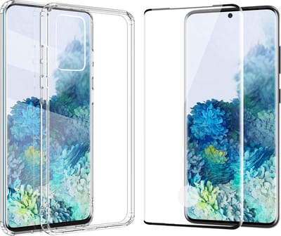 Hoesje geschikt voor Samsung Galaxy S20 Plus - Screen Protector FullGuard - Back Cover Case ShockGuard Transparant & Screenprotector