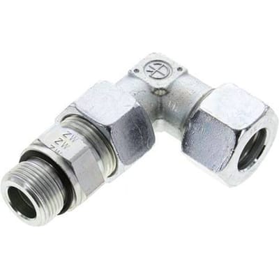 20S & G3/4'' Verzinkt Stalen L-Vorm Snijringkoppeling Buitendraad 400bar Verstelbaar ISO 8434-1