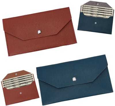 Dailygoods- Portemonnee met 2 Enveloppen - Duurzaam PU-leer - 8 Geldverdelers - Budgettering Stickers - Lichtgewicht - Geschikt voor Contant Geld - Budgetportemonnee