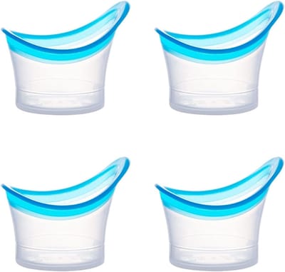 4 stuks - Oogspoelbeker - Siliconen oogspoelbeker - Maatbeker van 10 ml - Voor effectieve oogreiniging - Spoel de ogen - Blauw