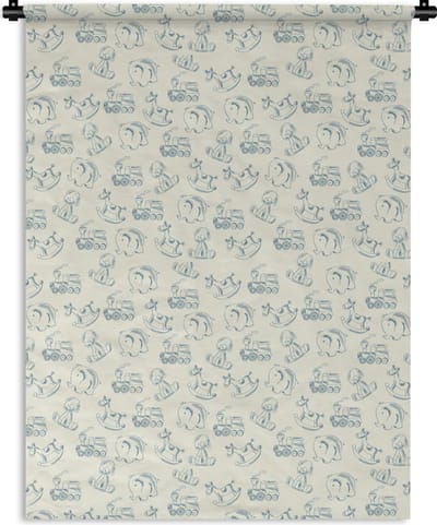 Wandkleed - Wanddoek - Dieren - Speelgoed - Patroon - 150x200 cm - Wandtapijt