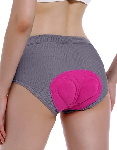 MEETYOO Fietsbroek Dames - Fietsonderbroek - E bike - Fietsondergoed - Wielerbroek 4D-Zwart-Grijs-M