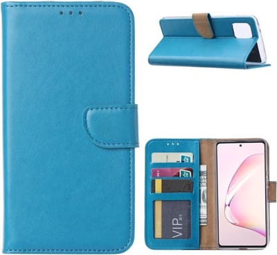 LuxeBass Hoesje geschikt voor Samsung Galaxy A12 - Bookcase Turquoise - portemonnee hoesje gsm hoesje - telefoonhoes - telefoonhoesjes