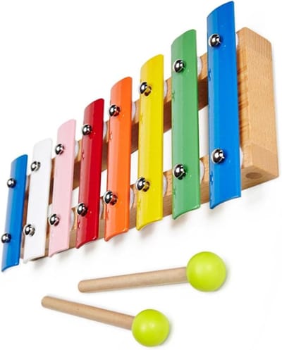 Houten Klokkenspel - Percussie Instrument - Muziek Leren - 8 Kleurrijke Tonen - 60 x 40 x 20 cm - Multicolor