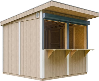 Timbela M950-TERRA BROWN - LP SmartSide Marktkraam met toonbank - 5,9 m² - 305x248xH240 cm - Tuinbar, buitenkiosk met verf