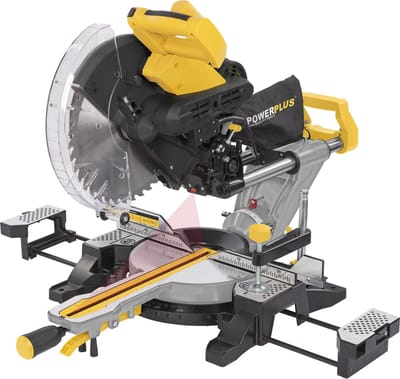 Powerplus elektrische verstekzaag POWX075751DB - 2000W telescopische zaag, Ø305mm - recht & verstek, tweezijdig, laser - met 2 acc.