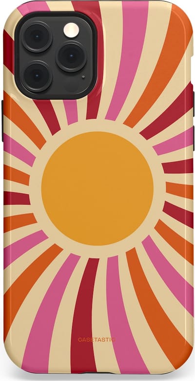 Casetastic Hoesje Geschikt voor Apple iPhone 12/12 Pro Magsafe - Stijlvolle Beschermende Duo-layer Case - Retro licht