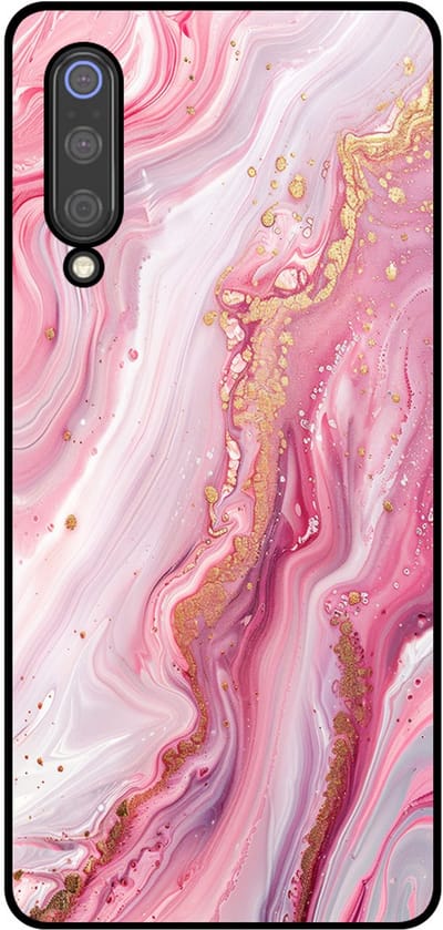 Smartphonica Telefoonhoesje Geschikt voor Xiaomi Mi 9 met marmer opdruk - TPU backcover case marble design - Roze geschikt voor Xiaomi Mi 9