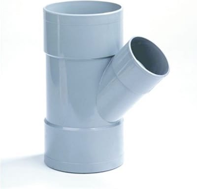 Dyka T-stuk 3x lijmmof 45° PVC keurmerk BRL52100 160 x 110mm