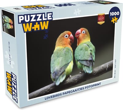 Puzzel Lovebirds papegaaitjes fotoprint - Legpuzzel - Puzzel 1000 stukjes volwassenen