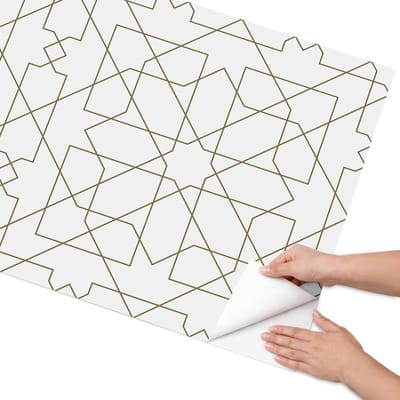 Coloray Meubel Wrap Folie - Wit Meubelfolie - 75x150 cm - Meubelfolie Zelfklevend Harmonie van patronen - Wrapfolie Keuken - Minimalist Meubelfolie - Decoratiefolie - Tafeldecoratie - Geometrie