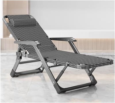 Opvouwbare ligstoel - Camping bed - Buiten ontspannen - 5-niveaus verstelbaar - Ondersteunt 200kg - Geel