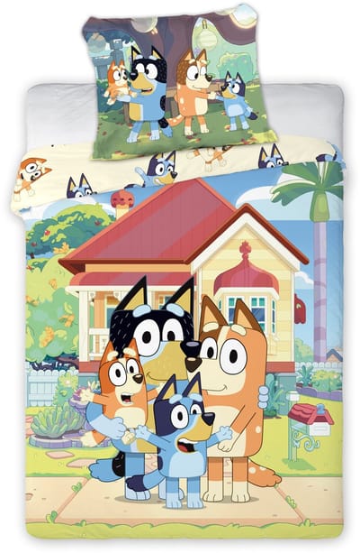 Bluey BABY / Peuter dekbedovertrek Cuddle - 135 x 100 + 40 x 60 cm - Katoen