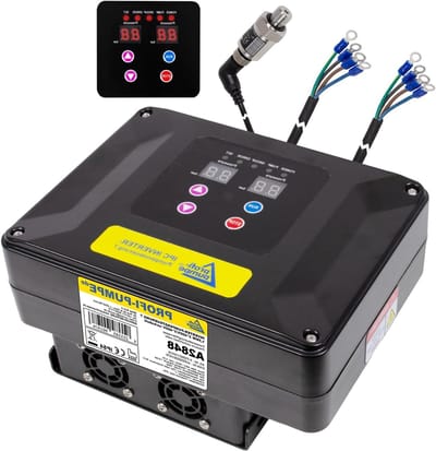 Pompregeling Omvormer - Drukschakelaar Controller - Constante Waterdruk - Intelligente Monitoring - 15 Kilowatt - Grijs