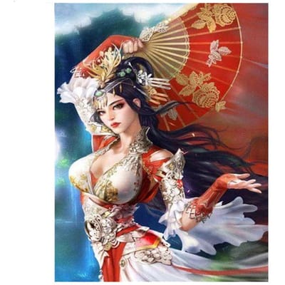 Diy diamant schilderij Japanse Geisha vrouw volledige ronde diamant borduurwerk volledige weergave kruissteek 40X50CM