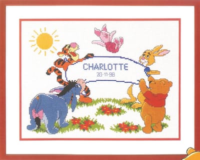 borduurpakket 70.954 winnie de pooh, welkom, geboorte (op=op!)