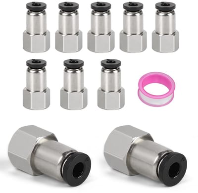 Dailygoods- Pneumatische Aansluiting G1/8 BSP - Vrouwelijke Connectoren - Slangadapter - Teflonband - 10 Stuks - Eenvoudig Aansluiten - Slangconnector