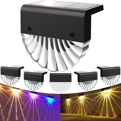 Solar Tuinverlichting - 6 stuks LED Wandlampen met 2 Verlichtingsmodi - Waterdichte en Energiezuinige Buitenlampen