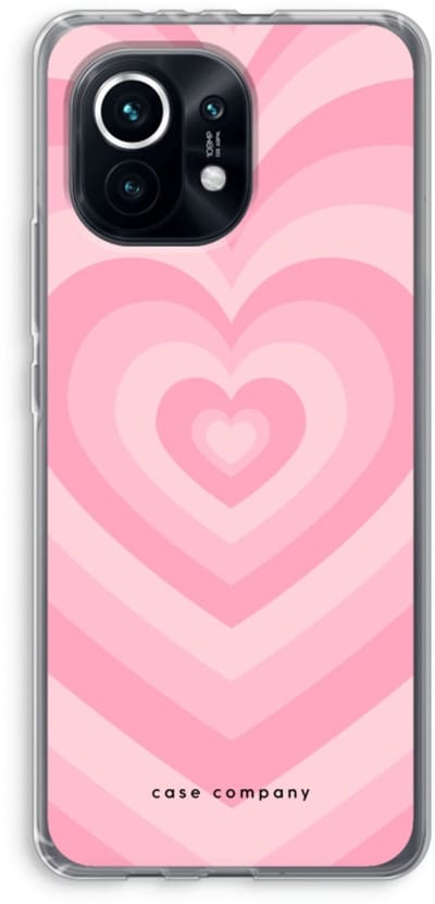 Case Company® - Hoesje geschikt voor Xiaomi Mi 11 hoesje - Hart Roos - Soft Cover Telefoonhoesje - Bescherming aan alle Kanten en Schermrand