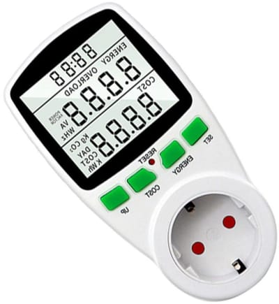 Stroomverbruik Monitor - Wattmeter Plug - Energie Besparen - Duidelijk LCD Scherm - 16 x 8 x 5.7 cm - Wit