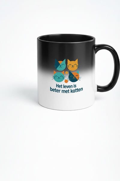 Magische Katten Mok - Het Leven is Beter Met Katten