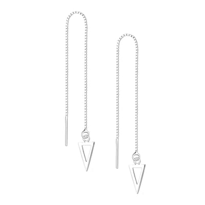 EAR IT UP - Doortrekoorbellen - Driehoek - Threader - 925 sterling zilver - 114 x 6 mm - 1 paar