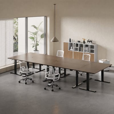 Devoko Elektrisch Zit-Sta Bureau 160x80 cm – 18 mm Dik Tafelblad – 3 Geheugenstanden – USB en Zit-alarm – Kabelmanagement – Zwart frame met walnootkleurig blad