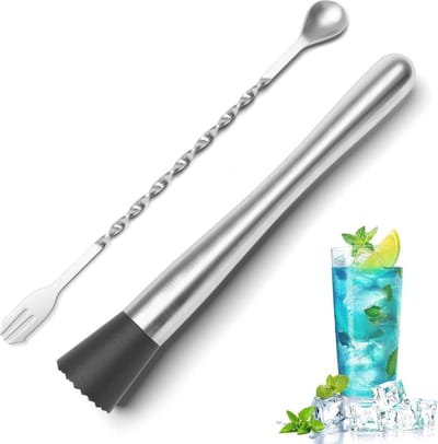 Set van 2 cocktailroerlepels en cocktailstampers - 25 cm voor het mixen van cocktails