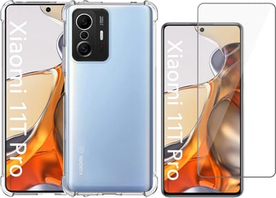Hoesje geschikt voor Xiaomi Mi 11T Pro - Transparant Backcover Shockproof Case + Glas Screen Protector