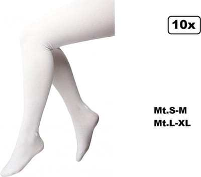 10x Maillot wit in 2 maten - mt.S-M en L-XL - Piet Sinterklaas Prins evenement thema feest festival kou