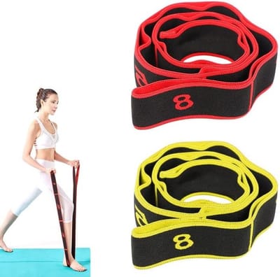 Set van 2 elastische fitnessbanden met lussen voor training, yoga en gymnastiek - wasbaar en eenvoudig te dragen, ideaal voor stretchoefeningen en krachttraining