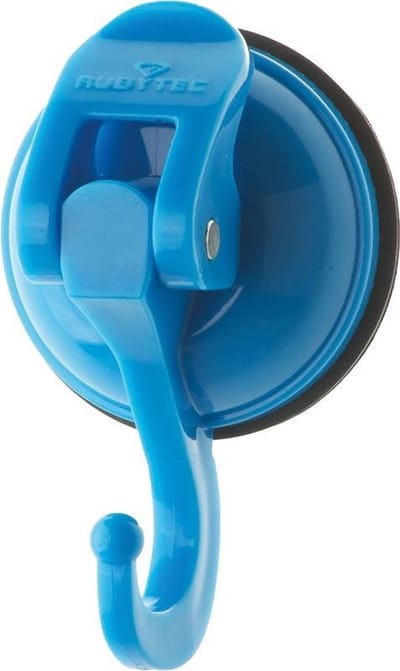 Rubytec Mammoth Kledinghaak - 6 x 4 x 4 cm - Zuignap - Hanger - Belastbaar tot 2 Kg - Weerbestendig - Blauw