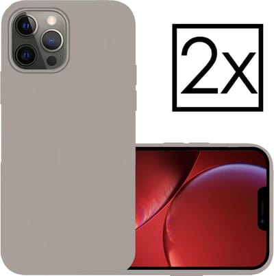 Hoesje - 2 Stuks - Geschikt voor Apple iPhone 13 Pro Max - Sterk & Shockproof - Case Siliconen - Back Cover - Telefoon Hoes - Grijs
