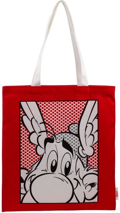 Boodschappentas Asterix - Rood - Zwart&Wit Afbeelding - 40x39cm