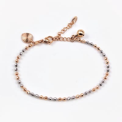 XUPING Twee Kleuren Ball Armband Dames - Hart en Bel Hangers - Gerhodineerd - Roségoudkleurig Verguld