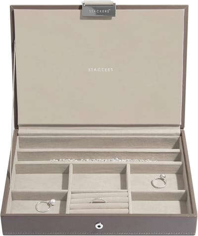 Juwelendoos Medium - Opbergdoos Sieraden - Sieraden Organiseren - Modulair Systeem - 25 x 18 x 4 cm - Mink