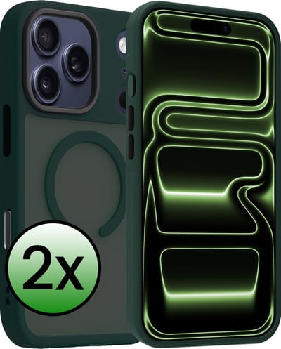 Hoesje 2 Stuks - Geschikt voor iPhone 17 Pro / 18 Pro - Magsafe Compatible - Sterk & Shockproof - Back Cover - Shock Proof Case - Telefoon Hoes - Donkergroen