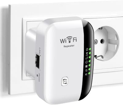 GELLDG WiFi-extender - WiFi-signaalversterker - WLAN-versterker - 300 Mbit/s 2,4 GHz - WiFi-repeater - Met Ethernet-poort - Geschikt voor alle WLAN-apparaten - Versterker met groot bereik - Ondersteunt repeater-/AP-modus